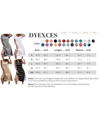 Women Summer T Shirt Dress Casual Short Sleeve V Neck Maxi Dresses Loose Side Slit Long Tshirt Dress with Pockets Burgundy $2...