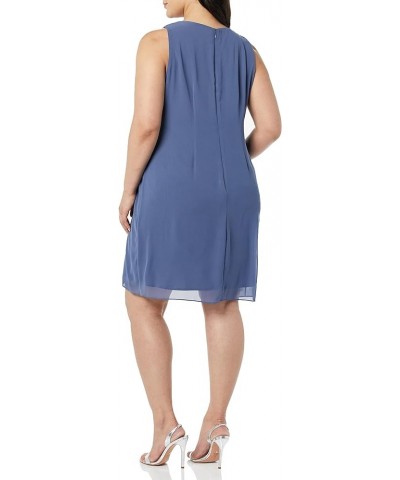 Women's Plus Size Chiffon Tier Jacket Dress with Beading Detail Wedgewood Beaded $57.46 Dresses