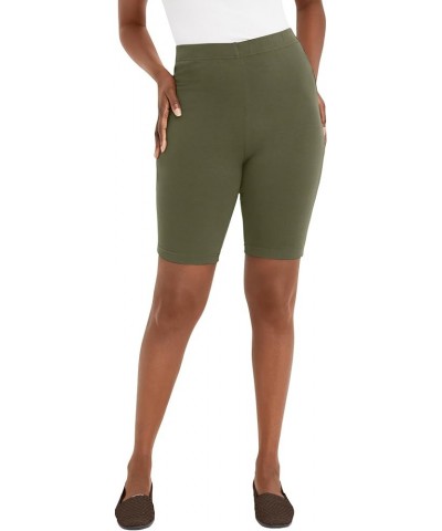 Women's Plus Size Everyday Bike Short Dark Olive Green $15.28 Activewear