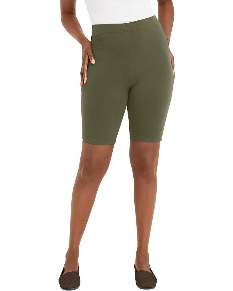 Women's Plus Size Everyday Bike Short Dark Olive Green $15.28 Activewear