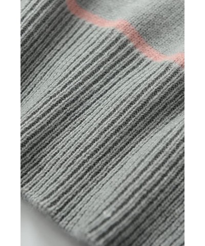 Striped Tunic Sweater for Women's Long Sleeve Turtleneck Cozy Knit Sweater Casual Loose Pullover Jumper Tops Grey $16.19 Swea...