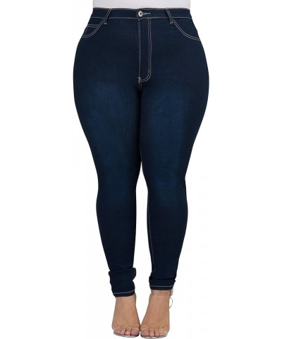 FASHION LOVER High Waisted Women Petite-Plus Size (1XL-4XL) Stretch Colored Jeans Pants Dark Blue $17.86 Jeans