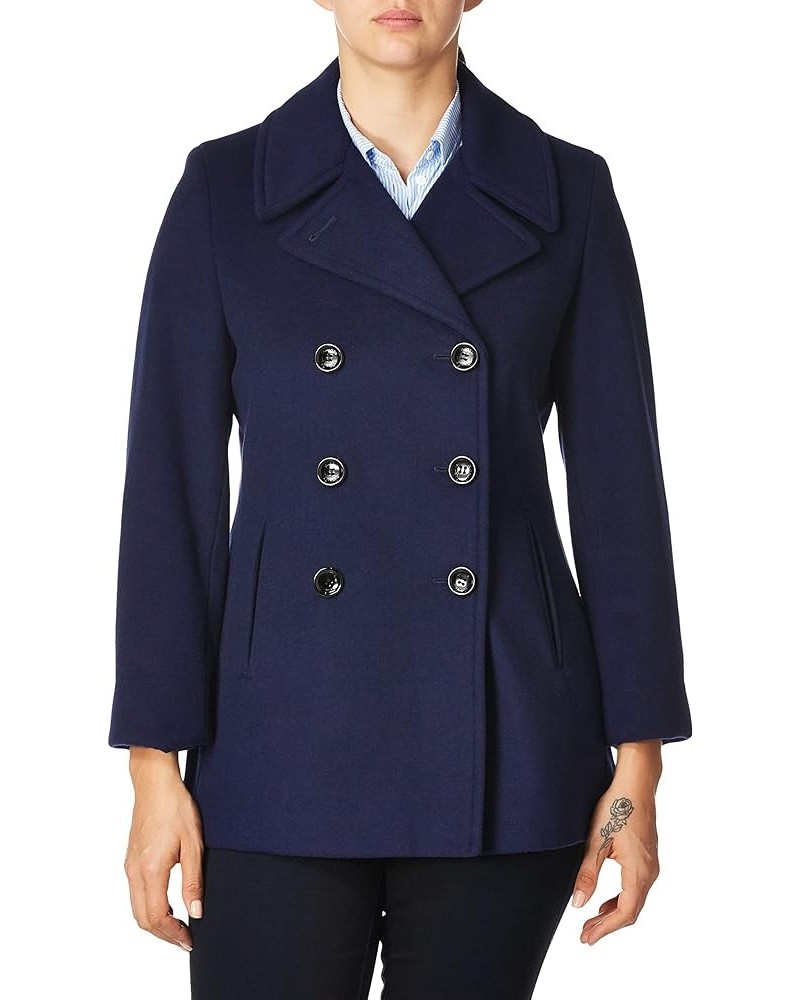 Women's Double Breasted Peacoat (Petite, Standard, Plus) Indigo $60.28 Coats