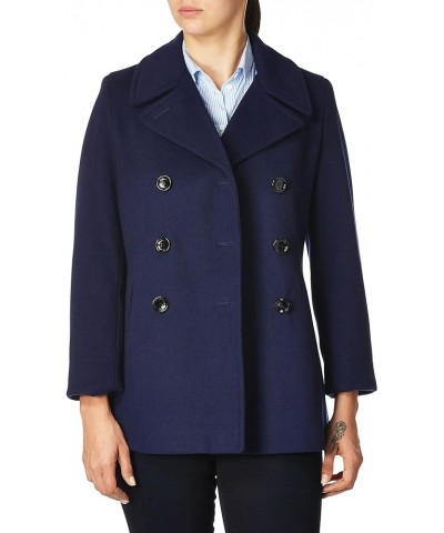 Women's Double Breasted Peacoat (Petite, Standard, Plus) Indigo $60.28 Coats