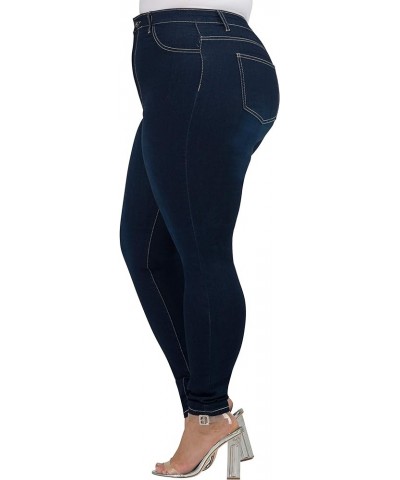 FASHION LOVER High Waisted Women Petite-Plus Size (1XL-4XL) Stretch Colored Jeans Pants Dark Blue $17.86 Jeans