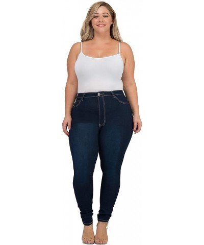 FASHION LOVER High Waisted Women Petite-Plus Size (1XL-4XL) Stretch Colored Jeans Pants Dark Blue $17.86 Jeans