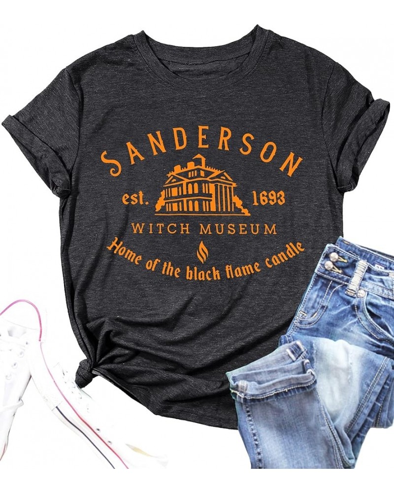 Halloween T Shirt Women Sanderson Letter Print Graphic T-Shirt Hocus Pocus Tees Tops Grey $13.18 Others