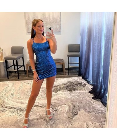 Short Tight Homecoming Dresses for Teens Sparkly Sequin Backless Mini Prom Cocktail Party Gowns Green $26.09 Dresses