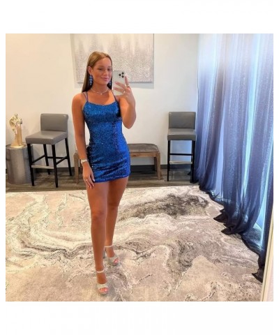 Short Tight Homecoming Dresses for Teens Sparkly Sequin Backless Mini Prom Cocktail Party Gowns Green $26.09 Dresses