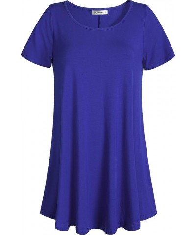 Women's Tunic Top Casual T Shirt for Leggings Royal Blue $14.81 Tops