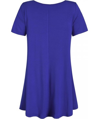 Women's Tunic Top Casual T Shirt for Leggings Royal Blue $14.81 Tops