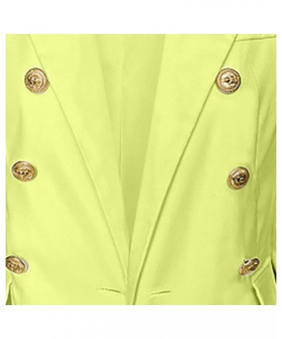 Women's Notched Lapel Long Sleeve Double Breasted Blazer Winter Fashion Jacket Green $14.23 Blazers