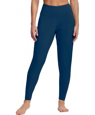 Joggers for Women with Pockets,High Waist Workout Yoga Tapered Sweatpants Women's Lounge Pants Dark Blue Green $17.14 Activewear