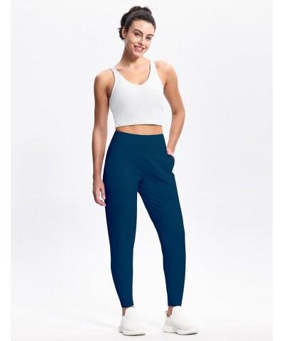 Joggers for Women with Pockets,High Waist Workout Yoga Tapered Sweatpants Women's Lounge Pants Dark Blue Green $17.14 Activewear