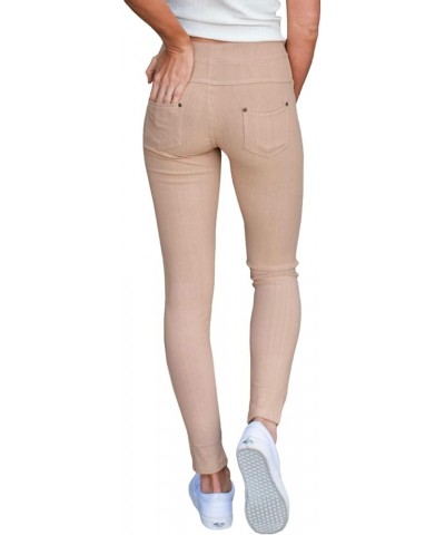 Stretchy Womens Jeans - Full Length Jeggings, Skinny Cotton Polyester Pants w/Pull-On Closure & Pockets Khaki $10.50 Jeans