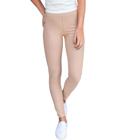 Stretchy Womens Jeans - Full Length Jeggings, Skinny Cotton Polyester Pants w/Pull-On Closure & Pockets Khaki $10.50 Jeans