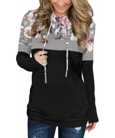 Women's Pullover Hoodie Tie Dye Sweatshirt Warm Top A C-floral Black $19.00 Hoodies & Sweatshirts