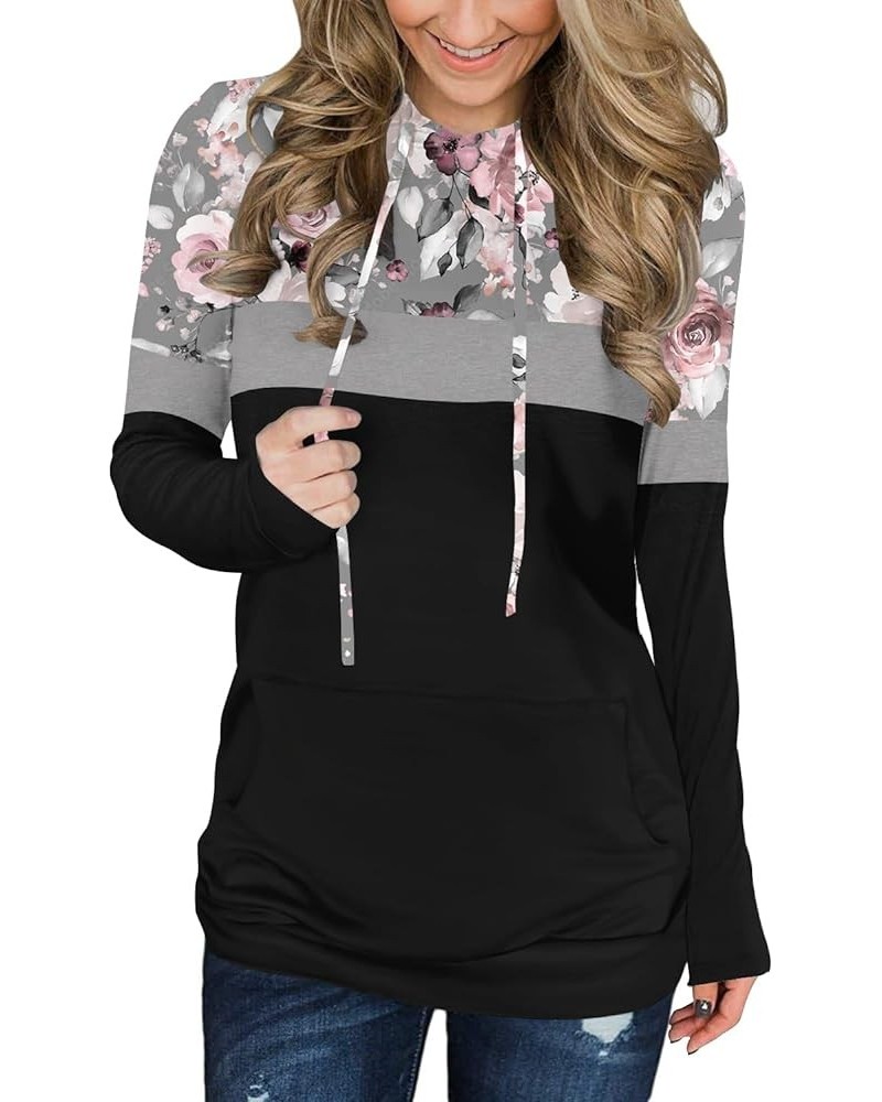 Women's Pullover Hoodie Tie Dye Sweatshirt Warm Top A C-floral Black $19.00 Hoodies & Sweatshirts