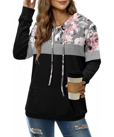 Women's Pullover Hoodie Tie Dye Sweatshirt Warm Top A C-floral Black $19.00 Hoodies & Sweatshirts