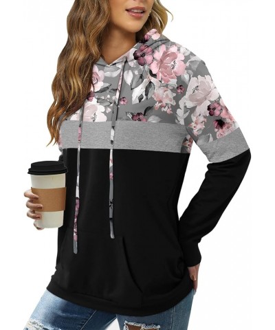 Women's Pullover Hoodie Tie Dye Sweatshirt Warm Top A C-floral Black $19.00 Hoodies & Sweatshirts