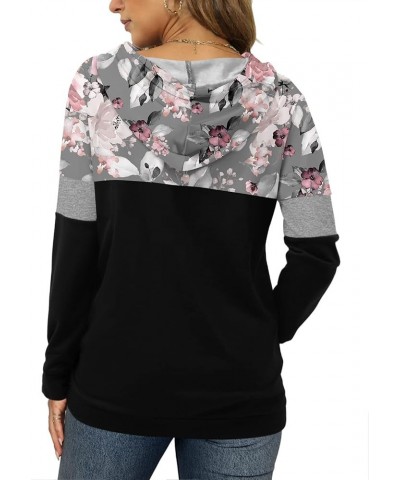 Women's Pullover Hoodie Tie Dye Sweatshirt Warm Top A C-floral Black $19.00 Hoodies & Sweatshirts