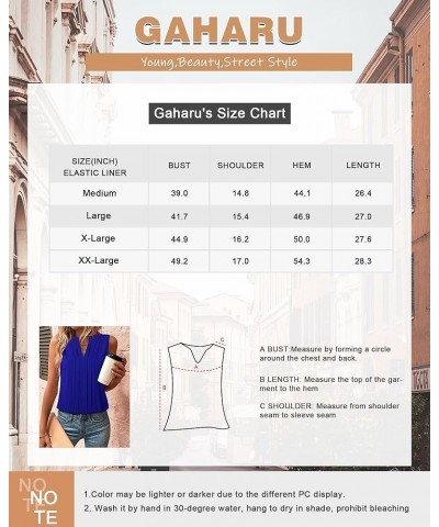 Sleeveless Chiffon Tank Tops for Women Dressy V Neck Blouses Work Pleated Shirt Blue $16.23 Tanks