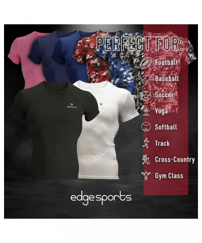 Compression Shirts for Men Short Sleeve - Workout Undershirts for Football, Basketball White $12.40 Shirts