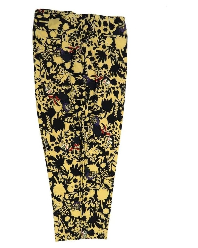 Tall Curvy TC Disney Cruella de Vil from 101 Dalmations Black Yellow Magenta Buttery Soft Leggings fits Adult Women Sizes 12-...