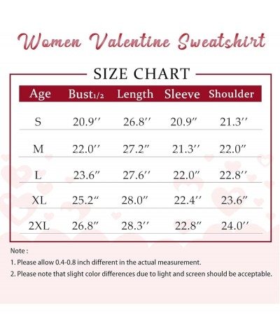 Women Valentine's Day Sweatshirt Love Heart Letter Graphic Long Sleeve Shirt Casual Crewneck Spring Fall Pullover Top Pink-11...