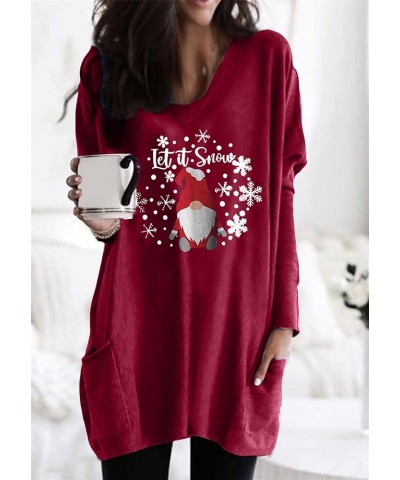 Womens Easter Bunny Oversized Sweatshirt Casual Loose Fit Cute Rabbit Tops Oversized Long Sleeve Shirt Gnome Red $12.47 Hoodi...