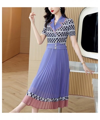 Women's Pleated A Line Elastic Waist Print Gradient Skirt Midi (Outlet,Short in Size) 22680 Purple $17.63 Skirts