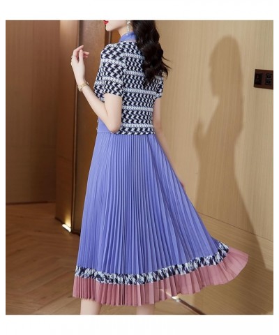 Women's Pleated A Line Elastic Waist Print Gradient Skirt Midi (Outlet,Short in Size) 22680 Purple $17.63 Skirts