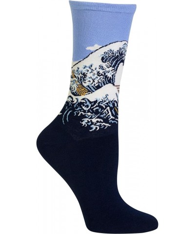 Women's Fun Famous Paintings Crew Socks-1 Pair Pack-Cool & Artistic Gifts Great Wave (Pale Purple) $7.41 Socks