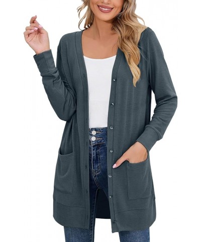 Women's Lightweight Cardigan Coat Long Sleeve Winter Clothes Loose Casual Chunky Knit Open Front Sweater Outerwear Dark Gray ...