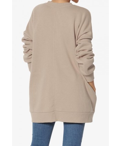 Women's S~3X Casual Cozy Oversized Crew Neck Fleece Pullover Sweatshirts Light Mocha Fleece Crew $15.68 Hoodies & Sweatshirts