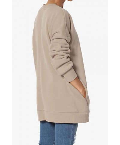 Women's S~3X Casual Cozy Oversized Crew Neck Fleece Pullover Sweatshirts Light Mocha Fleece Crew $15.68 Hoodies & Sweatshirts