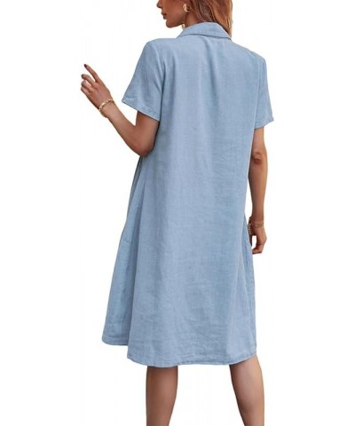 Women Denim Dress Casual Jean Dress for Summer 51 Light Blue $22.07 Dresses