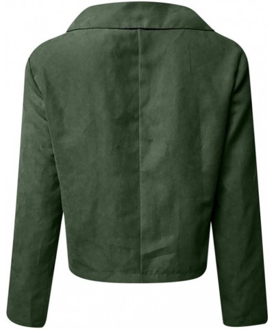 Womens Faux Leather Short Jacket Zip Up Moto Biker Slim Fit Jackets Coat Lightweight Bolero Outwear B02-green $8.05 Coats