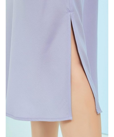 Satin Midi Slip Dress with Adjustable Spaghetti Strap, Ideal for Date Night or Formal Occasions Lilac Purple $28.67 Lingerie