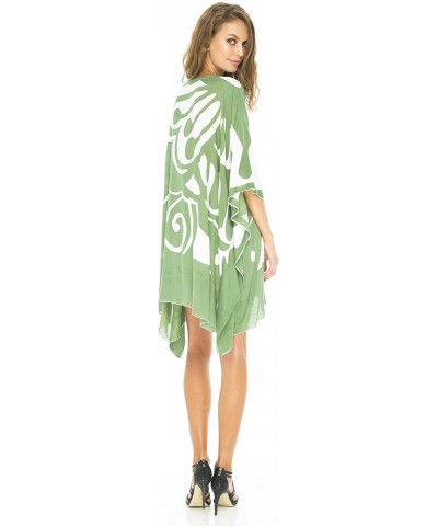 Womens Loose Short Beach Dress Swimsuit Cover Up Caftan Olive $16.79 Swimsuits