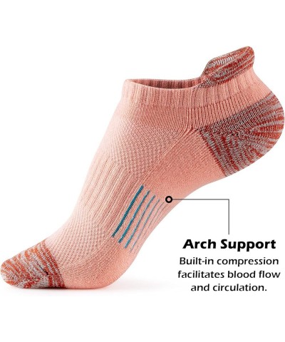 Ankle Socks Womens Running Athletic No Show Socks Cushioned 5-Pairs Fun Sorbet $8.90 Activewear