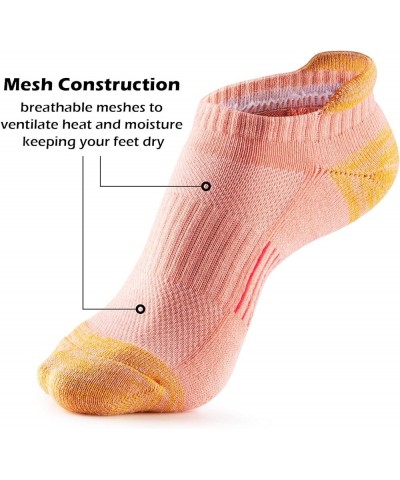 Ankle Socks Womens Running Athletic No Show Socks Cushioned 5-Pairs Fun Sorbet $8.90 Activewear