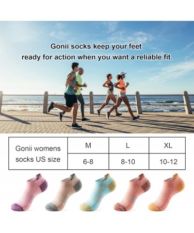 Ankle Socks Womens Running Athletic No Show Socks Cushioned 5-Pairs Fun Sorbet $8.90 Activewear