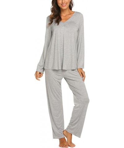 Pajamas for Women Soft Sleepwear Set Long Sleeve Comfy Pjs Top Loose Fit Pj Pants Loungewear B07 Light Grey $21.93 Sleep & Lo...