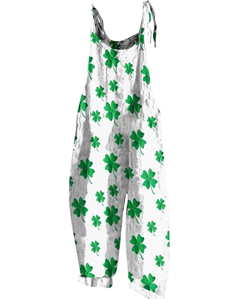 Jumpsuit For Women Fashion St.Patrick's Day Print Daily Cotton Dressy Linen Casual Vintage Fashion Romper Summer Pants 2-whit...