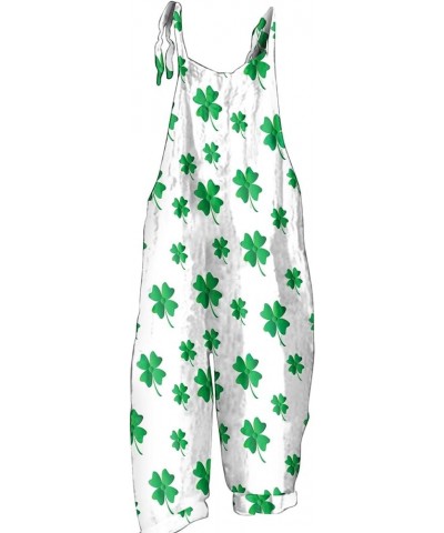 Jumpsuit For Women Fashion St.Patrick's Day Print Daily Cotton Dressy Linen Casual Vintage Fashion Romper Summer Pants 2-whit...