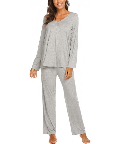 Pajamas for Women Soft Sleepwear Set Long Sleeve Comfy Pjs Top Loose Fit Pj Pants Loungewear B07 Light Grey $21.93 Sleep & Lo...