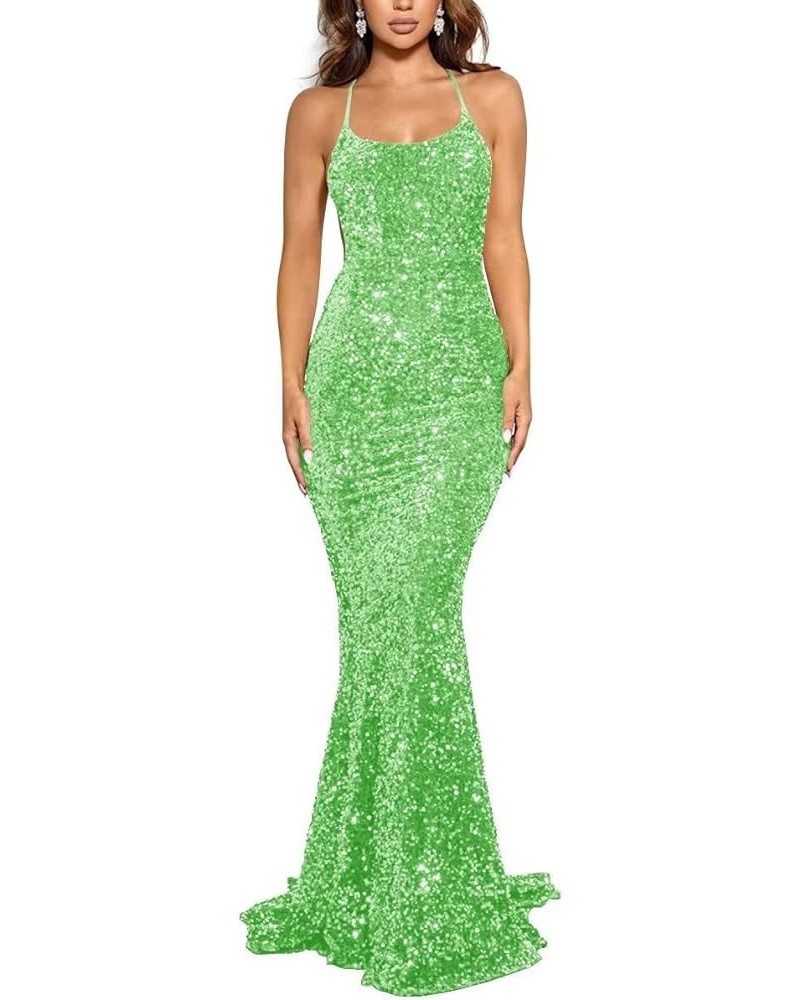 Sparkly Sexy Backless Prom Dresses Mermaid Glittery Sequin Evening Gowns for Women Bridesmaid Party Gowns Fluorescent $38.47 ...