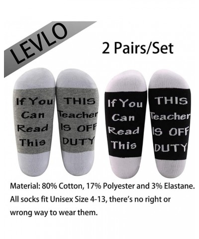 Teacher Appreciation Gifts Teacher Socks If You Can Read This Teacher Is Off Duty Socks End Of School Gift 2 Pairs/Set - Ankl...