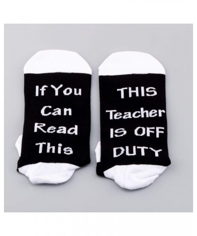 Teacher Appreciation Gifts Teacher Socks If You Can Read This Teacher Is Off Duty Socks End Of School Gift 2 Pairs/Set - Ankl...